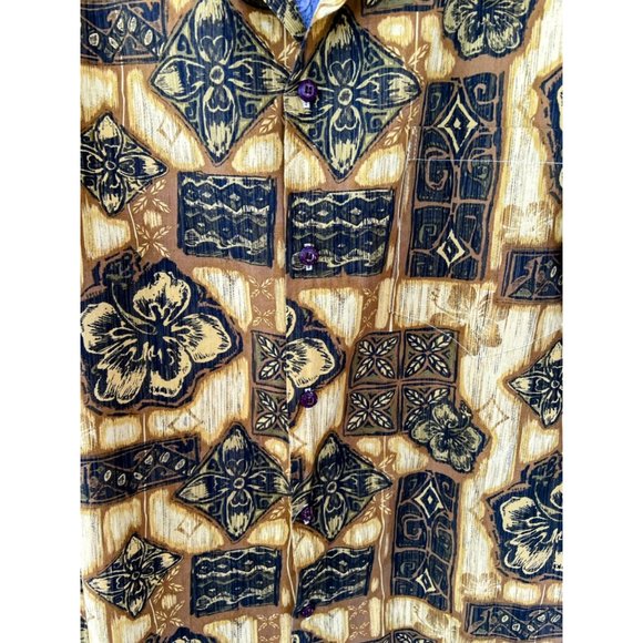 Vintage 1970s Mens Hawaiian button Shirt Aloha Republic Size Large - Picture 9 of 15